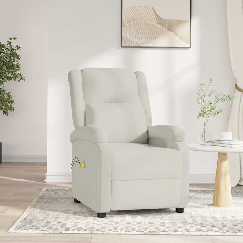 Vidaxl massagestoel elektrisch fluweel crèmekleurig