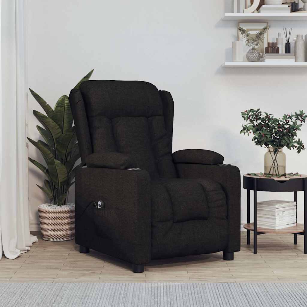 Vidaxl fauteuil verstelbaar elektrisch stof zwart