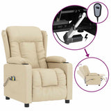 Vidaxl massagestoel elektrisch stof crèmekleurig