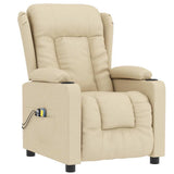 Vidaxl massagestoel elektrisch stof crèmekleurig