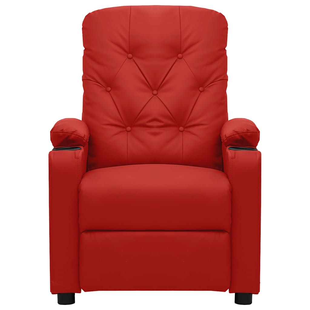 Vidaxl fauteuil verstelbaar elektrisch kunstleer wijnrood