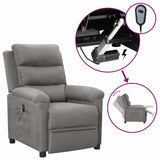 Vidaxl fauteuil elektrisch verstelbaar stof lichtgrijs