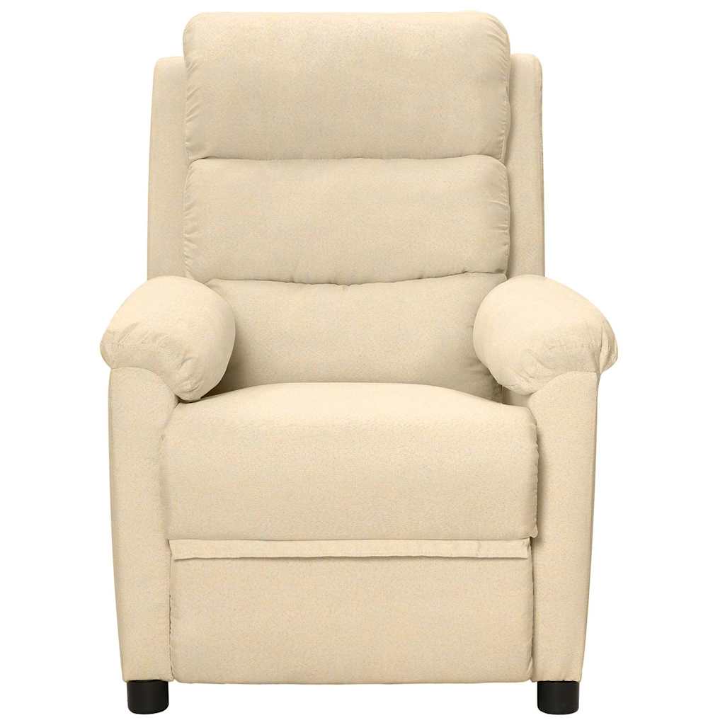 Vidaxl fauteuil verstelbaar elektrisch stof crèmekleurig