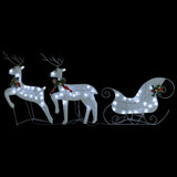 Vidaxl Buitenkerstontiering Reindeer and Slee 140 LEDS blanc