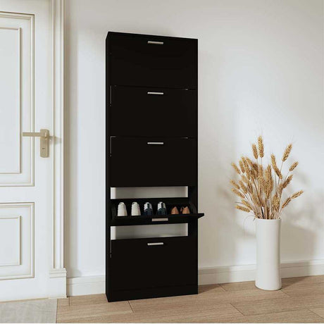 Armoire à chaussures Vidaxl 59x17x169 cm Bois de bois transformé