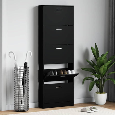 Armoire à chaussures Vidaxl 59x17x169 cm Bois de bois transformé