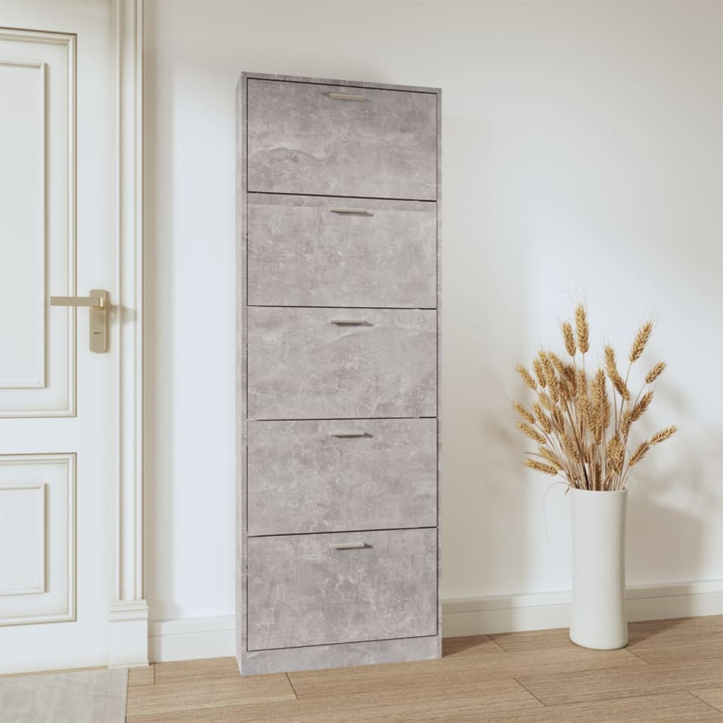 Armoire à chaussures Vidaxl 59x17x169 cm Prix en béton en bois transformé
