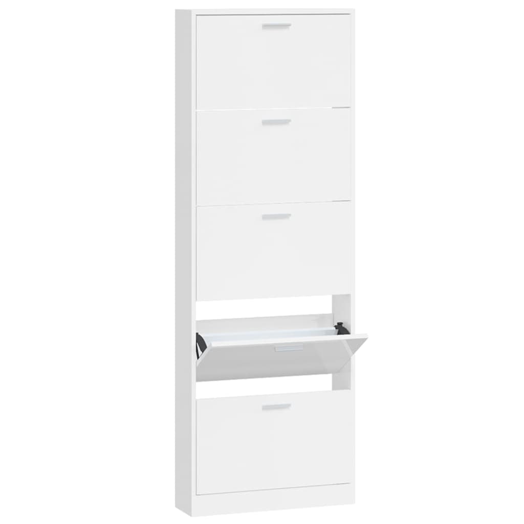 Vidaxx armoire à chaussures 59x17x169 cm bois fini blanc brillant