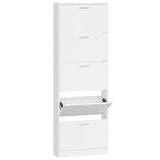 Vidaxx armoire à chaussures 59x17x169 cm bois fini blanc brillant