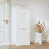 Vidaxx armoire à chaussures 59x17x169 cm bois fini blanc brillant
