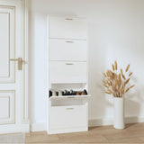 Vidaxx armoire à chaussures 59x17x169 cm bois fini blanc brillant