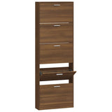 Armoire à chaussures Vidaxl 59x17x169 cm Couleur de chêne brun en bois propriété