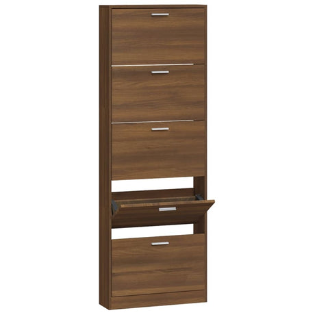 Armoire à chaussures Vidaxl 59x17x169 cm Couleur de chêne brun en bois propriété