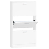 VidaXL Shoe cabinet 59x17x108 cm Processed Wood White