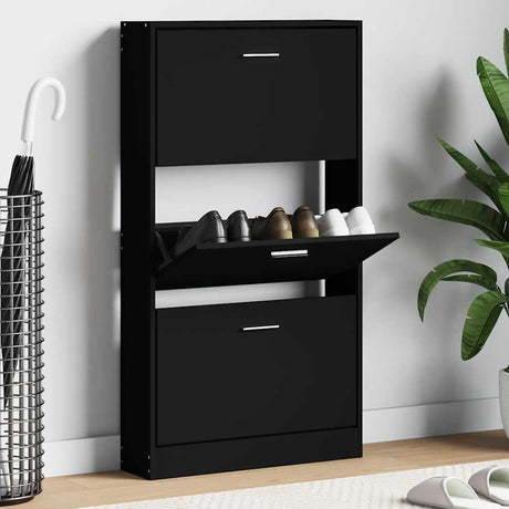 Armoire à chaussures Vidaxl 59x17x108 cm Bois de bois propriété