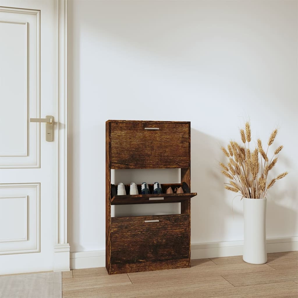 Vidaxl Schong Cabinet 59x17x108 cm Propertéiert Holz gefëmmt OK faarweg