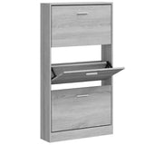 Armoire à chaussures vidaxl 59x17x108 cm en bois de bois de bois sonoma