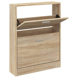 Vidaxl Cabinet da scarpe 59x17x81 cm Oak in legno trasformato