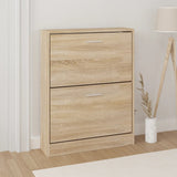 Vidaxl Cabinet da scarpe 59x17x81 cm Oak in legno trasformato