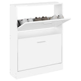 Armoire à chaussures vidaxl 59x17x81 cm en bois de bois haut blanc