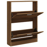 Armoire à chaussures Vidaxl 59x17x81 cm Couleur de chêne brun coupé en bois coupé