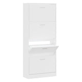 Armoire à chaussures Vidaxl 63x24x147 cm Bois de bois transformé