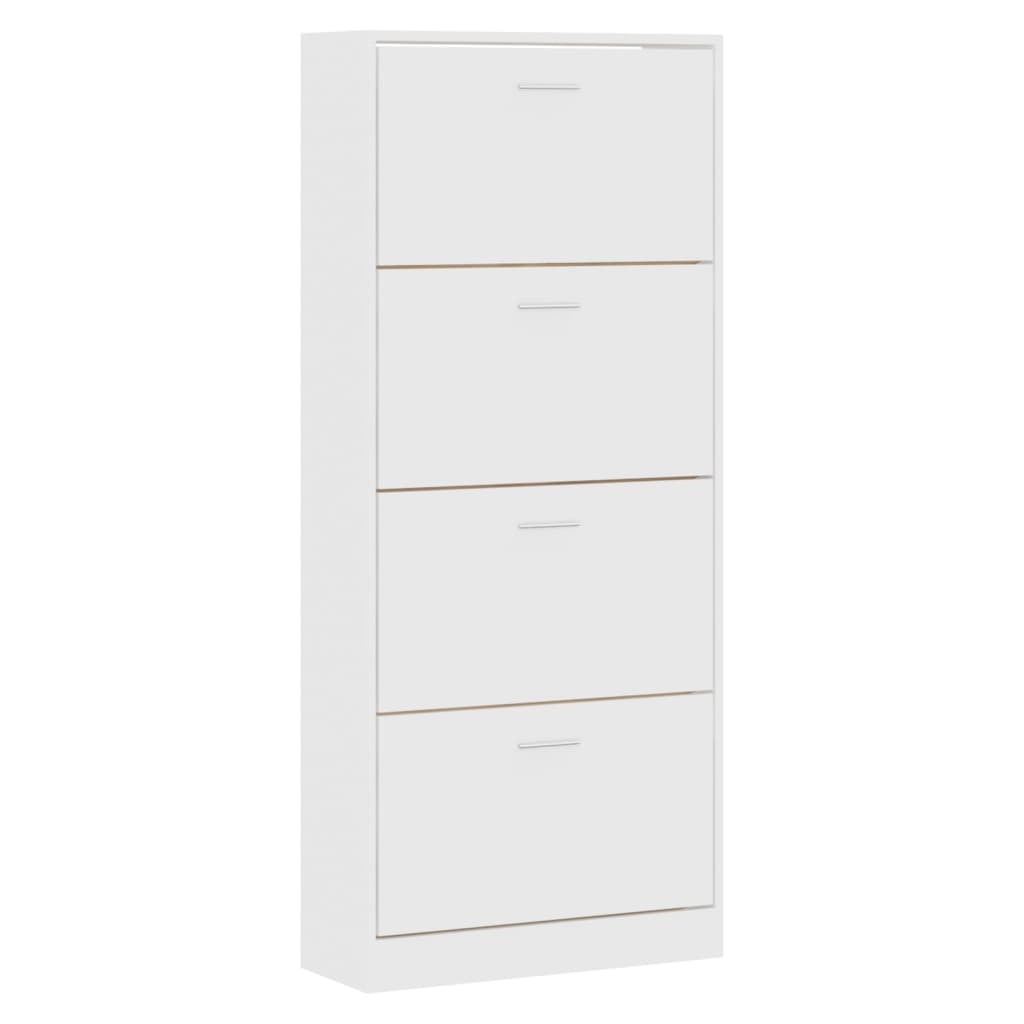 VidaXL Shoe cabinet 63x24x147 cm Processed Wood White