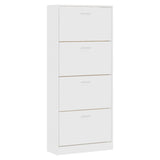 VidaXL Shoe cabinet 63x24x147 cm Processed Wood White