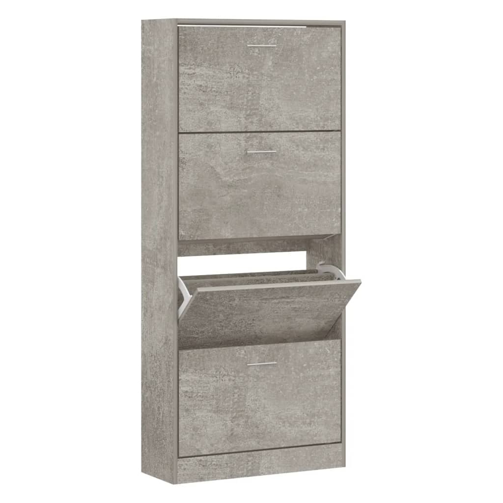 VidaXL shoe cabinet 63x24x147 cm processed wood concrete price