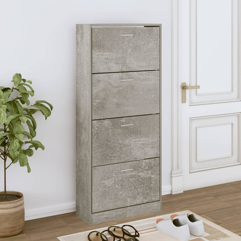 VidaXL shoe cabinet 63x24x147 cm processed wood concrete price