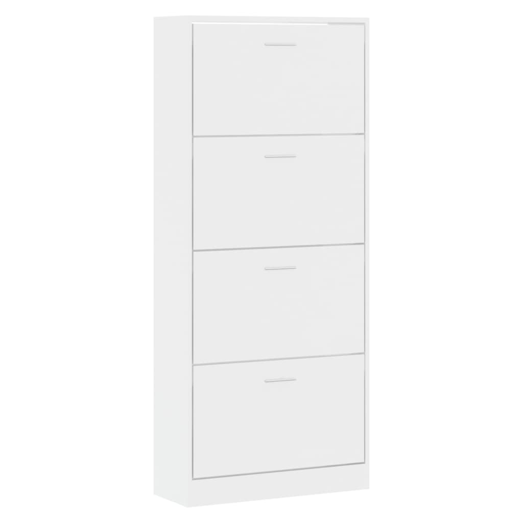 Vidaxl Shoe cabinet 63x24x147 cm Properted wood High gloss white