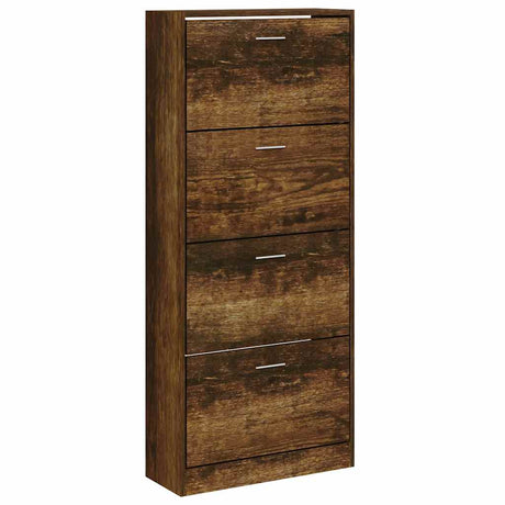 Vidaxx armoire à chaussures 63x24x147 cm bois traité, chêne fumé