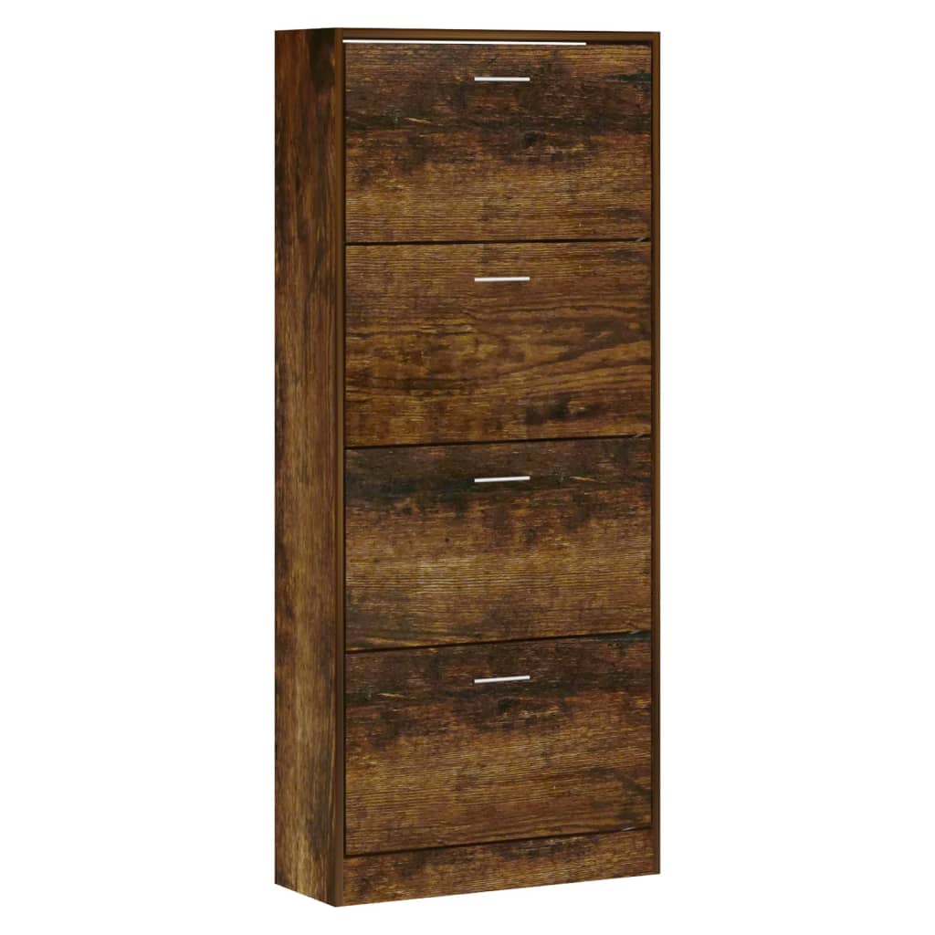 VIDAXL -Schuhschrank 63x24x147 cm Propertiertes Holzgeräuchchen -Eiche gefärbt