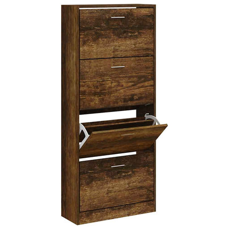 Vidaxx armoire à chaussures 63x24x147 cm bois traité, chêne fumé