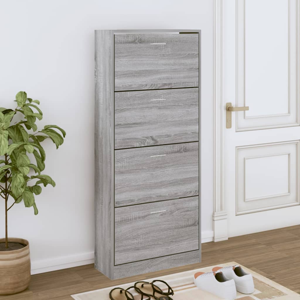 VidaXL shoe cabinet 63x24x147 cm Properted Wood Gray Sonoma