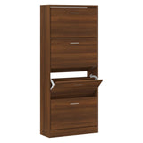 Vidaxx armoire à chaussures 63x24x147 cm bois fini couleur chêne marron