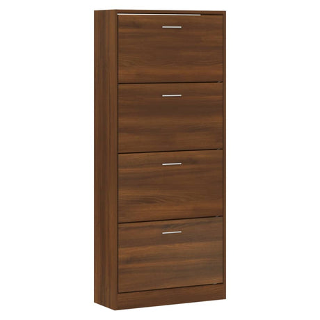 Vidaxx armoire à chaussures 63x24x147 cm bois fini couleur chêne marron