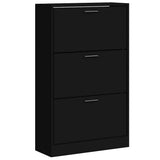 Armoire à chaussures Vidaxl 63x24x103 cm Bois transformé noir