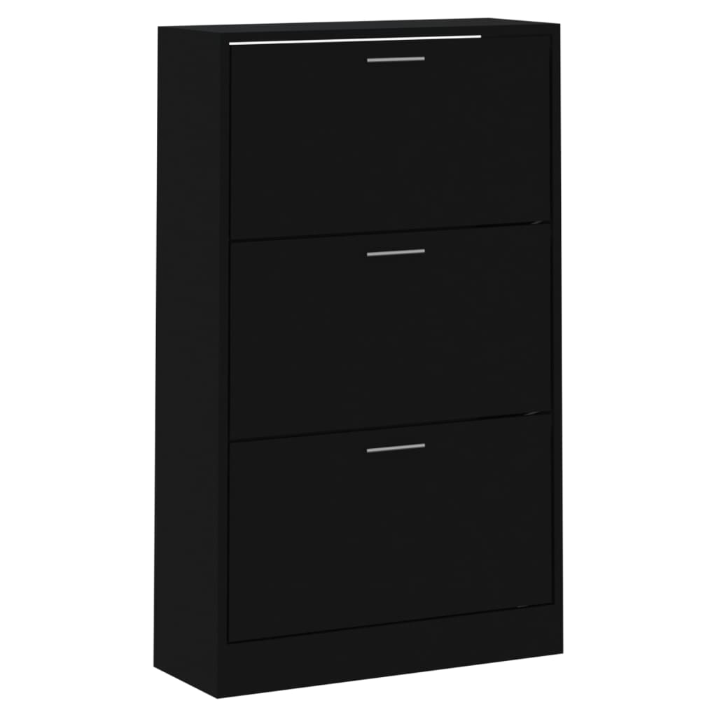 VidaXL Shoe cabinet 63x24x103 cm Processed Wood Black