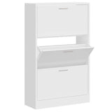 Vidaxx armoire à chaussures 63x24x103 cm bois fini blanc brillant