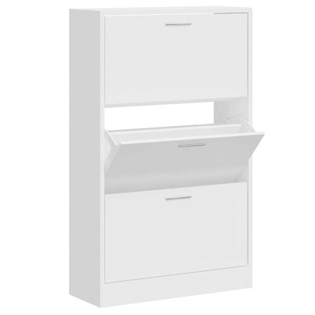 Vidaxx armoire à chaussures 63x24x103 cm bois fini blanc brillant
