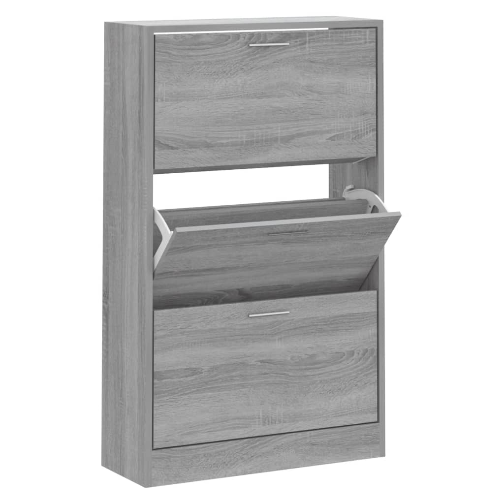 VIDAXL -Schuhschrank 63x24x103 cm propertiertes Holzgrau Sonoma