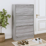 Armoire à chaussures Vidaxl 63x24x103 cm en bois de bois de gris sonoma