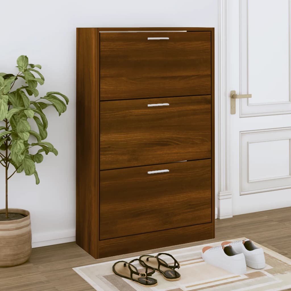 VidaXL shoe cabinet 63x24x103 cm Properted wood brown oak color