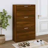 Armoire à chaussures Vidaxl 63x24x103 cm Couleur de chêne brun en bois propriété