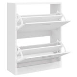 Armoire à chaussures vidaxl 63x24x81 cm en bois de bois haut blanc