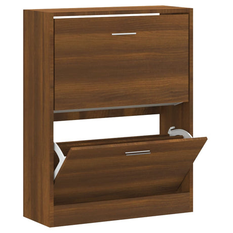 Armoire à chaussures Vidaxl 63x24x81 cm Couleur de chêne brun en bois propriété
