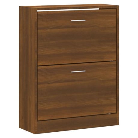 Armoire à chaussures Vidaxl 63x24x81 cm Couleur de chêne brun en bois propriété