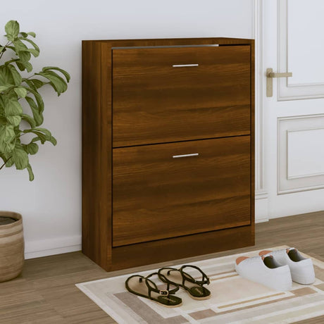 Armoire à chaussures Vidaxl 63x24x81 cm Couleur de chêne brun en bois propriété