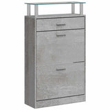 Armoire à chaussures Vidaxl 63x24x104 cm Prix de béton en bois transformé